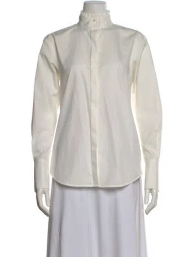 Pre-owned Frame Long Sleeve Top In White