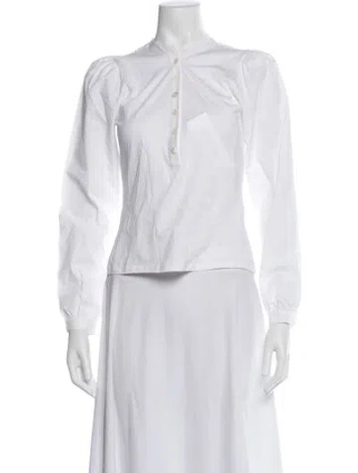 Pre-owned Frame Long Sleeve Top In White