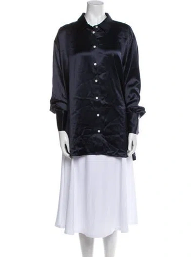 Pre-owned Frame Long Sleeve Tunic W/ Tags In Blue