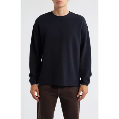Frame Long Sleeve Waffle Stitch T-shirt In Blue