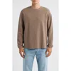 Frame Long Sleeve Waffle Stitch T-shirt In Brown