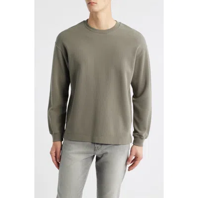 Frame Long Sleeve Waffle Stitch T-shirt In Green
