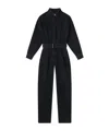 Frame Womens Portia The Cocoon Belted Organic Cotton-denim Jumpsuit In Black