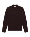 Frame Pique Regular Fit Long Sleeve Polo Shirt In Brown