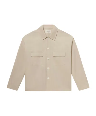 Frame Long-sleeved Shirt Coat In Nude