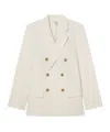 Frame Long-sleeved Suit Jacket In White