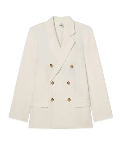 Frame Long-sleeved Suit Jacket In White