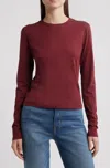 Frame Womens Syrah Red Long-sleeve Baby Tee Cotton-jersey T-shirt In Red