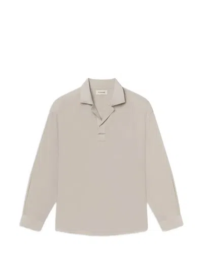 Frame Long-sleeve Polo Shirt In Neutral