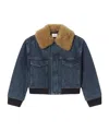 Frame The Aviator Shearling-trimmed Denim Jacket In Blue