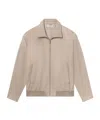Frame Long-sleeved Leather Jacket In Brown