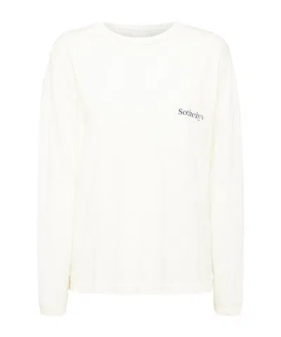 Frame Long-sleeved Pure Cotton T-shirt In White