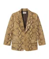 Frame The Snake Print Leather Blazer In Multi