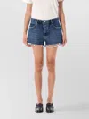Frame The Hang Frayed Mid-rise Denim Shorts In Blue