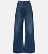Frame Ultra-high Waist Flare Jeans With Side Slits For Women In Blue