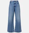 Frame Loose Mid-rise Wide-leg Jeans In Blue