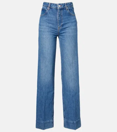 Frame Loose Low-rise Wide-leg Jeans In Blue