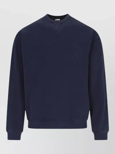 Frame Lounge Crew Neck Sweatshirt Long Sleeves In Blue
