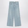 Frame Low Baggy Wide Leg Jeans In Organic Denim In Blue