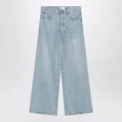Frame Low Baggy Wide Leg Jeans In Organic Denim In Blue