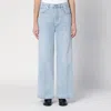 Frame Low Baggy Wide Leg Jeans In Organic Denim In Blue