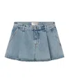 Frame Low Rise Denim Skirt In Blue