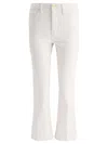 Frame Le Crop Mid Rise Cropped Bootcut Jeans In Blanc In White