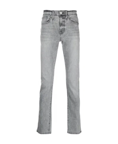 Frame Low-rise Skinny Jeans In Gray