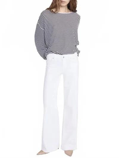 Frame Low Rise Slim Pallazzo Denim Jeans In White