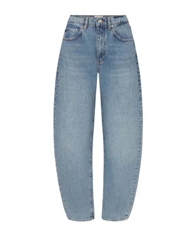 Frame Low-rise Tube Jeans In Gray