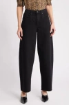 Frame High-waisted Straight-leg Jeans In Black