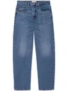 Frame Low Slung Barrel Jeans In Blue