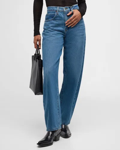Frame Low Slung Barrel Jeans In Caramia
