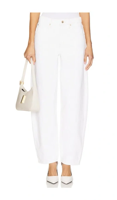 Frame Low Slung Barrel Jeans In White