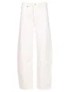 Frame Low Slung Barrel Jeans In White