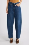 Frame Low Slung Barrel Leg Jeans In Blue