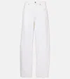 Frame Low Slung Barrel-leg Jeans In White
