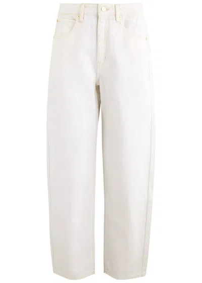 Frame Low Slung Barrel-leg Jeans In White