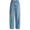 Frame Low Slung Barrel Wide Leg Jeans In Ziggy In Ziggy