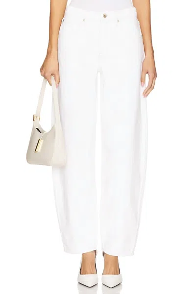 Frame Low Slung Barrel Pants In Natural Clean