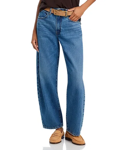 Frame Low Slung Barrel Wide Leg Jeans In Ziggy In Caramia