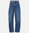 Frame Womens Caramia Low Slung Barrel Straight-leg High-rise Recycled-denim Jeans In Blue