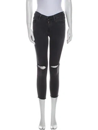 Pre-owned Frame Low-rise Skinny Leg Jeans In Black