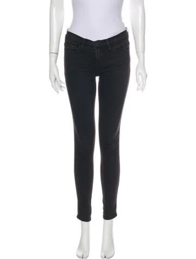 Pre-owned Frame Low-rise Skinny Leg Jeans In Black