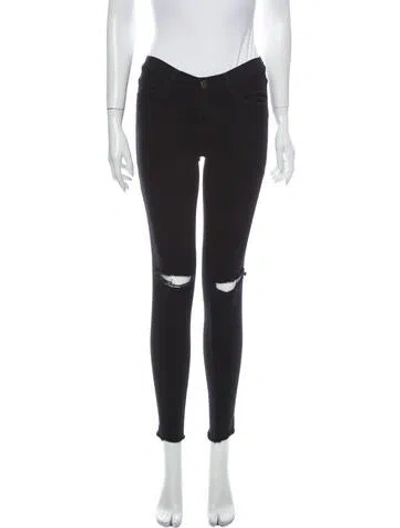 Pre-owned Frame Low-rise Skinny Leg Jeans In Black