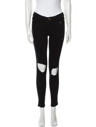 Pre-owned Frame Low-rise Skinny Leg Jeans In Black