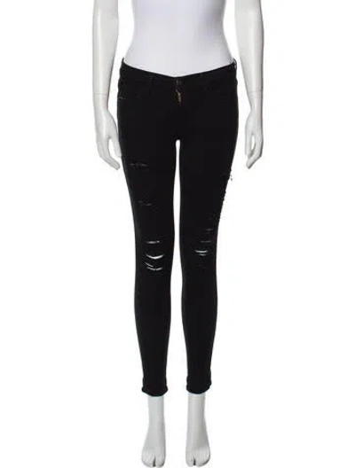 Pre-owned Frame Low-rise Skinny Leg Jeans In Black