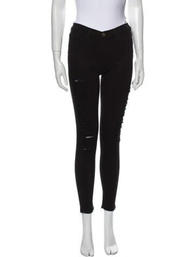 Pre-owned Frame Low-rise Skinny Leg Jeans In Black
