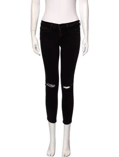 Pre-owned Frame Low-rise Skinny Leg Jeans In Black