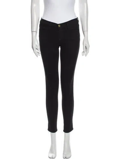 Pre-owned Frame Low-rise Skinny Leg Jeans In Black